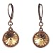Earrings - E435 - Rivoli Style - Swarovski (TM) Crystal set into Copper Backing ~ Light Colorado Topaz