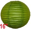 Grass Green Chinese/Japanese Paper Lantern/Lamp 16" Diameter - Just Artifacts Brand