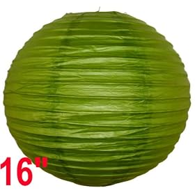 Grass Green Chinese Japanese Paper Lantern Lamp 16 Diameter - Just Artifacts Brand by Just Artifacts