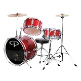 Musical Instruments : GP Percussion 3-pc. Complete Junior Drum Set - Metallic Red