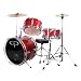 GP Percussion 3-pc. Complete Junior Drum Set - Metallic Red
