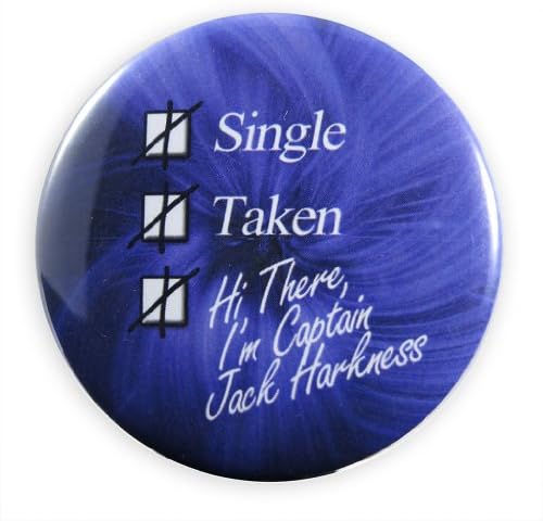 Doctor Who Single Taken Captain Jack Harkness Pinback Button 2.25" Multi