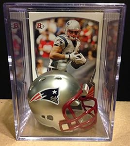 New England Patriots NFL Helmet Shadowbox w/ Rob Gronkowski card