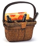 Hand Woven Split Willow Caddy For Picnic and Outdoors - Holds Flatware & Napkins
