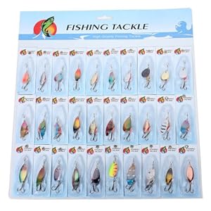 30pcs Cuillers de Pêche à la Truite Perche Sandre Brochet Leurres Carnassier UK