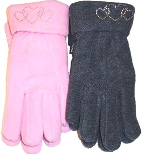 Set of Two Pairs One Size Mongolian Fleece Very Warm Gloves for Women