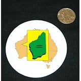 3 button pin printed with map, western, australia, country, nation by Shop Zeus