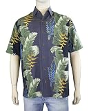 Tommy Bahama 100% Silk Hawaiian Print Shirt Black TB34018-BLACK