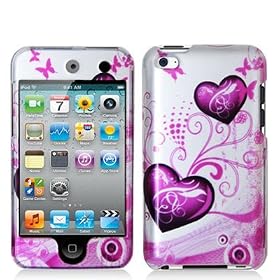 Click here to buy Butterfly Heart 2d Hard Snap-on Crystal Skin Case Cover Accessory for Ipod Touch 4th Generation 4g....