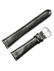 Smooth Leather Watchband Black 6mm Watch band - by deBeer