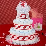 Modern Ladybug Diaper Cake - Tier 3