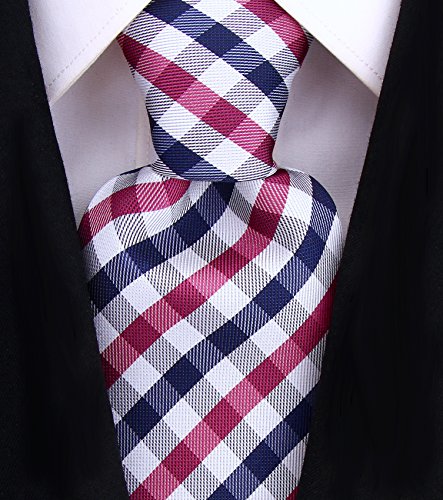 Scott Allan Mens Gingham Plaid Necktie
