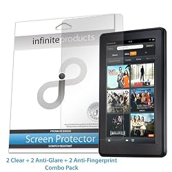 Infinite Products Combo Pack Screen Protectors for Amazon Kindle Fire 2 CLEAR & 2 ANTI-GLARE & 2 ANTI-FINGERPRINT