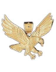 Dazzlers Solid 14k Gold Flying Eagle Charm Pendant Available in three colors from jewelsberry (weights: 14.7 grams only)