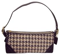 Coach Hamptons Brown Tweed Houndstooth Demi Purse