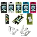 Apple iPhone Aircraft Aluminum Metal Case with Full Frontal Touch Screen Protector Shield - Bundled with 12v Rapid Premium Car Charger and Home Travel Wall AC Adapter Charger - Available in 5 Color Choices (Compatible with 1st Generation ONLY)