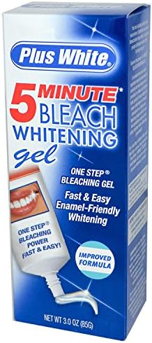 Plus White 5 Minute Bleach Whitening Gel 3.0oz Tube + Free Shade Guide Dental Health Care