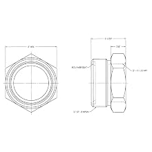 Dixon Boss GB28 Plated Iron Hose Fitting, Spud for GJ Boss Ground Joint Seal, 2" NPT Female
