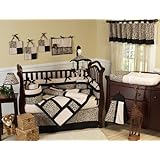 Animal print Safari Jungle Baby Boy or Girl Unisex Neutral Bedding 9pc Crib Set