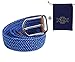 Modeway Men's&Women's Elastic Fabric Woven Stretch Belt Leather Inlay With Silver Buckle