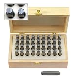 5/16" 8mm Professional 36pc Letter & Number Stamp Punch Set with Wood Case - Hardened Steel - Use on Metal, Wood, Leather & More