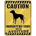 New  Caution : American Pit Bull Terrier With Attitude  Parking Sign Dog