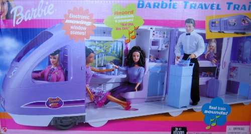 Barbie Travel Train Vehicle Playset with Sounds, Electronic Moving
