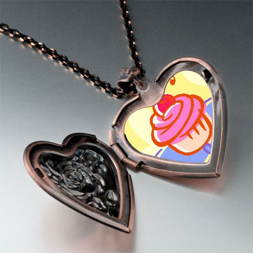 Food Cupcake Photo Pendant Necklace