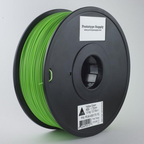 Prototype Supply ABS 3D Printing Filament 3mm Yellow Green 1kg/roll (2.2 pounds) - Discontinued Product