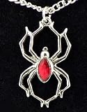 Red Spider Swarvoski Crystal Necklace Gothic Vampire