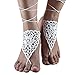 1 X Ivory crochet barefoot sandals/Nude shoes/Foot jewelry/Bridesmaid accessory/Yoga shoes/ Beach accessory/Beach wedding/Belly dance/Anklet