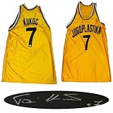 Signed Toni Kukoc Jugoplastika Split Yugoslavia Croatia Jersey Kukoc won 3 European League titles with Jugoplastika Split. He also won 3 NBA titles with Michael Jordan and Scottie Pippen as a member of the Chicago Bulls. One of the Top 5 European players to ever play in the NBA. Jersey comes with a certificate of authenticity from James Spence Authentication (JSA) and their matching hologram # ver