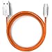 Pawtec Premium USB 2.0 A Male to Micro B USB Charger with Sync 480-Mbps, 3.3 Feet/1 Meter Nylon Braided Charger Cable (Tangerine Orange)