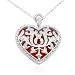 10k White Gold Red Enamel Heart Diamond Pendant (1/4 cttw, I-J Color, I3 Clarity), 18