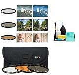 3-Piece Ultra Slim Pro Aspherical Glass Filter Set (UV Ultraviolet, Circular Polarizing & Warming) with Pouch and Lens Tube Adapter for Kodak Easyshare P880 + Cleaning Kit