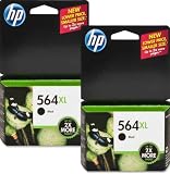 HP 564XL Black Ink Cartridge 2-PACK in Retail Packaging (CN684WN#140)