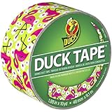 Duck Brand 283041 Printed Duct Tape, Flamingo, 1.88 Inches x 10 Yards, Single Roll