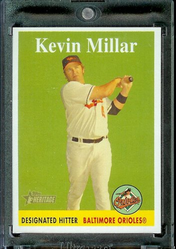 2007 Topps Heritage Baseball Card # 279 Kevin Millar Baltimore Orioles - Mint Condition - In Protective Display Case