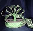 Organza Polka Dot Ribbon -5/8"- Lime Green/White Dots - 25 Yards (75 Ft)