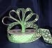 Organza Polka Dot Ribbon -5/8"- Lime Green/White Dots - 25 Yards (75 Ft)