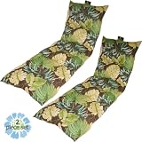 Bianca Chaise Lounge 2 Piece Patio Furniture Cushion Set