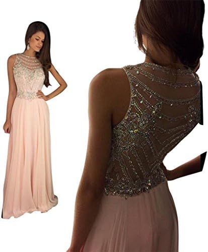 Topquality2016 Women's Prom Dresses Long 2016 Chiffon Evening Gown Size 2 Pink