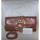 PerlinaBrickBrownLeatherHandbagShoulderBag-NEW!