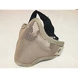 Airsoft Half Face Mask With Wire Mesh Tan