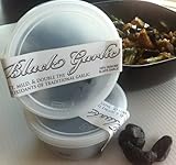 Black Garlic, PEELED, All-natural, 8 oz, 11 bulbs, no stems, cores, or peels, shipped in black garlic keeper tub