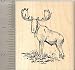 Moose Rubber Stamp - Wood Mounted