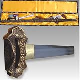 Forged Full Tang Tai Chi Sword Katana Damascus #50 Steel - Same (Rayskin) Handle & Scabbard with Free Storage/Carrying Box, Cleaning Kit, Free Stand Image