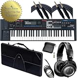 Roland Juno-Gi 128-voice Expandable Synthesizer Song Recorder with Carrying Case AT M50 Headphones and Mogami Cables