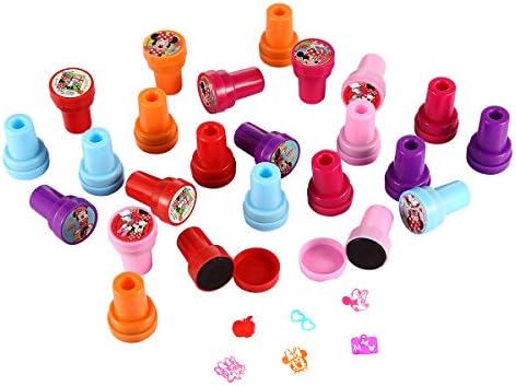 Disney Minnie Mouse Plastic Self Inking Stamp Set-24pcs- Party Favors, Chrismas Must Have Stamp