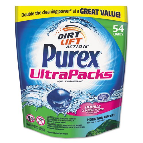 Purex Ultrapacks Liquid Laundry Detergent, Mountain Fresh, 54 Packets/Pack - 54 packs of detergent.
Purex Ultrapacks Liquid Laundry Detergent, Mountain Fresh, 54 Packets/Pack - 54 packs of detergent.